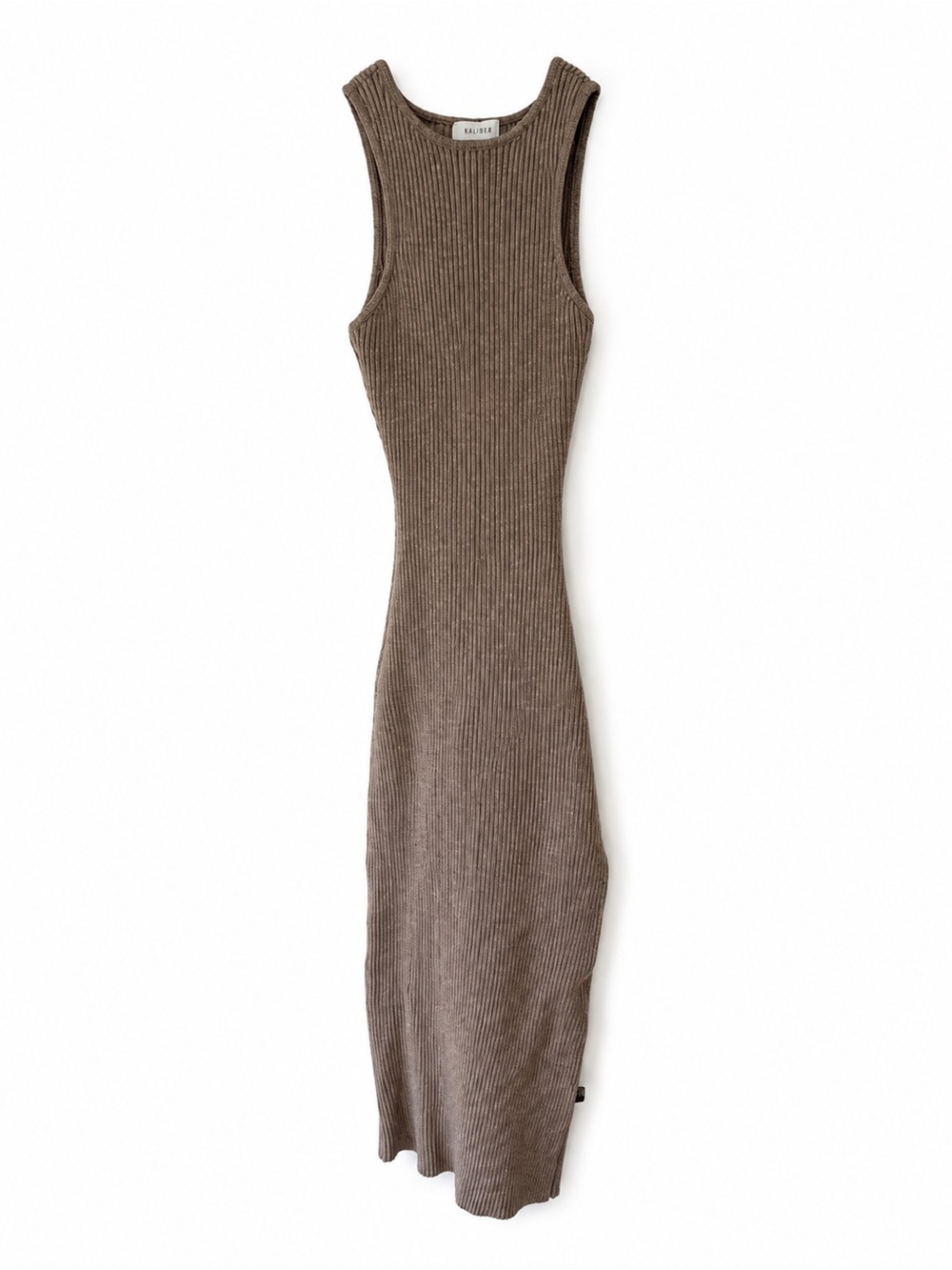 Meshki Ribbed Tank Maxi Dress — Taupe Brown
